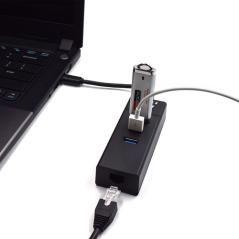 EWENT EW1141 Hub Tipo-C 3Pts.USB 3.1+1pto. GIGABIT - Imagen 3