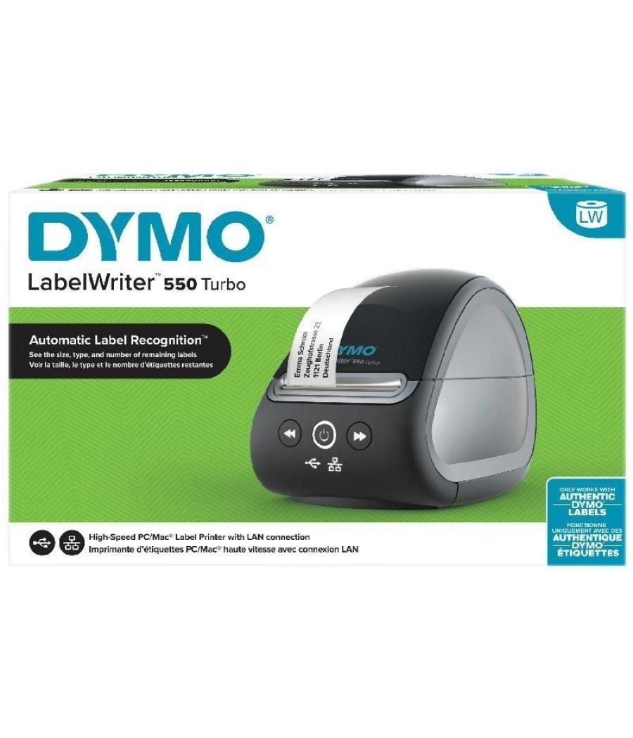 Impresora de etiquetas dymo labelwriter 550 turbo/ térmica/ usb/ negra
