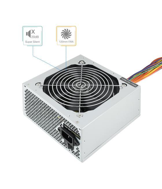 Fuente de alimentacion tooq tqep-500sse 500w fan 12cm 4 sata/2 molex con cable de alimentación destinada a reparaciones