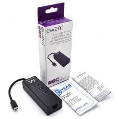 EWENT EW1141 Hub Tipo-C 3Pts.USB 3.1+1pto. GIGABIT - Imagen 6
