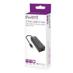 EWENT EW1141 Hub Tipo-C 3Pts.USB 3.1+1pto. GIGABIT - Imagen 7