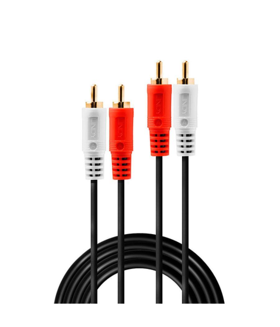 Lindy 35666 cable de audio 20 m 2 x RCA Negro, Rojo, Blanco