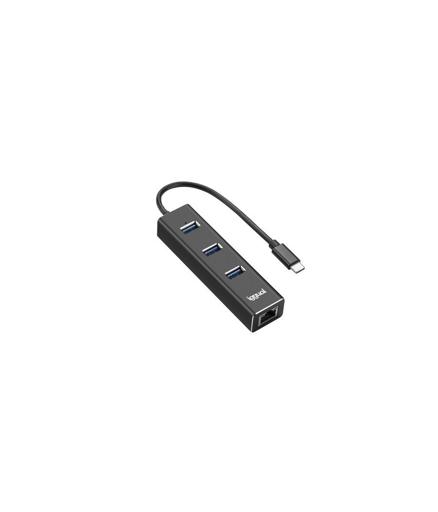 iggual Hub tipo C x 3 puertos USB 3.1+RJ45 Gigabit - Imagen 1