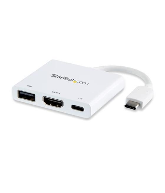 StarTech.com Adaptador Multipuertos USB-C con HDMI - Puerto USB 3.0 - PD de 60W - Blanco