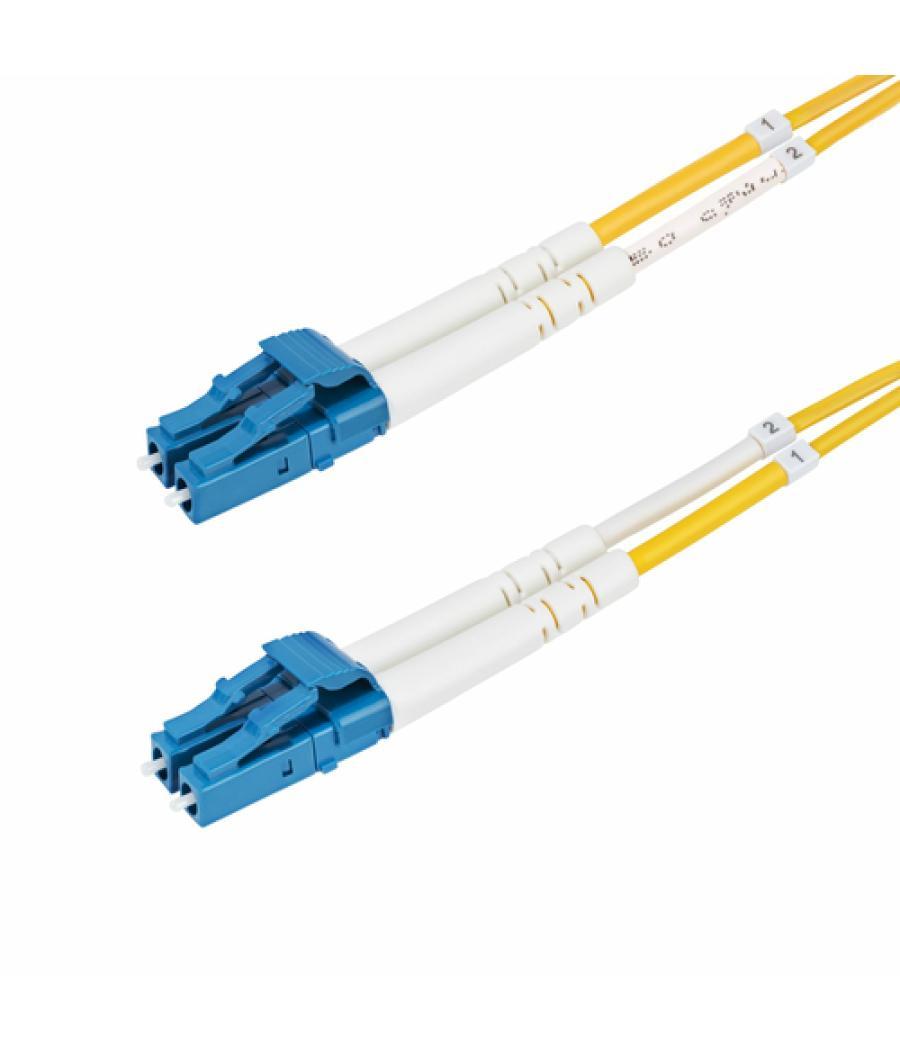 StarTech.com Cable de Fibra Óptica Dúplex LC a LC (UPC) OS2 Monomodo de 2m - 9/125µm - 10G - Resistente a Dobleces - Low Inserti