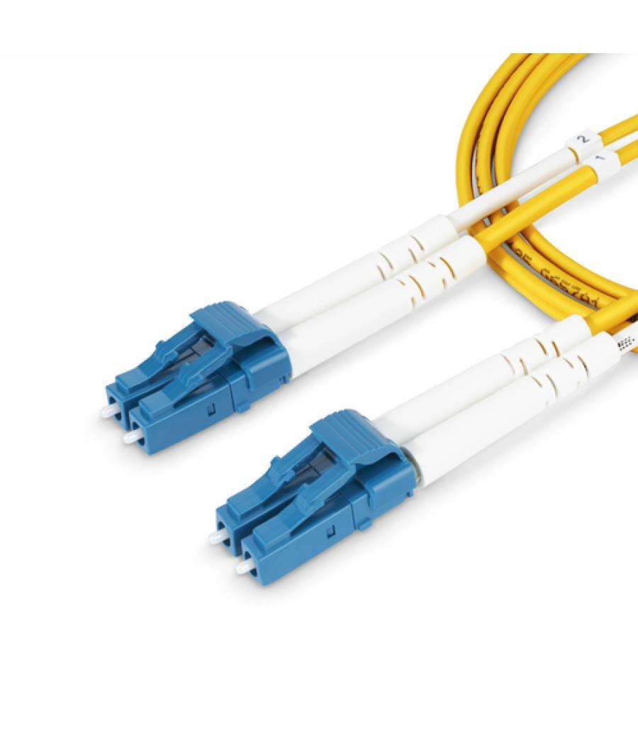 StarTech.com Cable de Fibra Óptica Dúplex LC a LC (UPC) OS2 Monomodo de 2m - 9/125µm - 10G - Resistente a Dobleces - Low Inserti