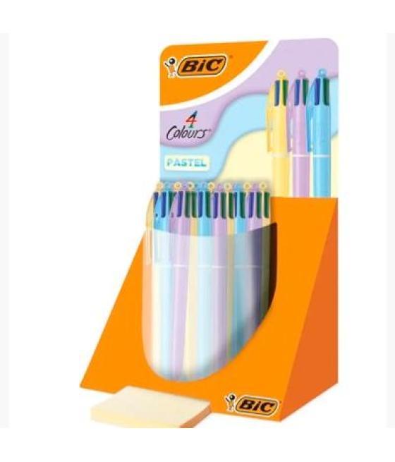 Bic bolígrafo 4 colores cuerpo pastel surtidos expositor 30 ud