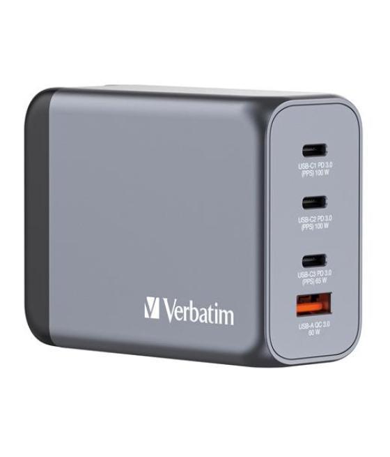 Verbatim gnc-200 cargador pared gan 200w usb-a 3.0 y 3xusb-c 3.0