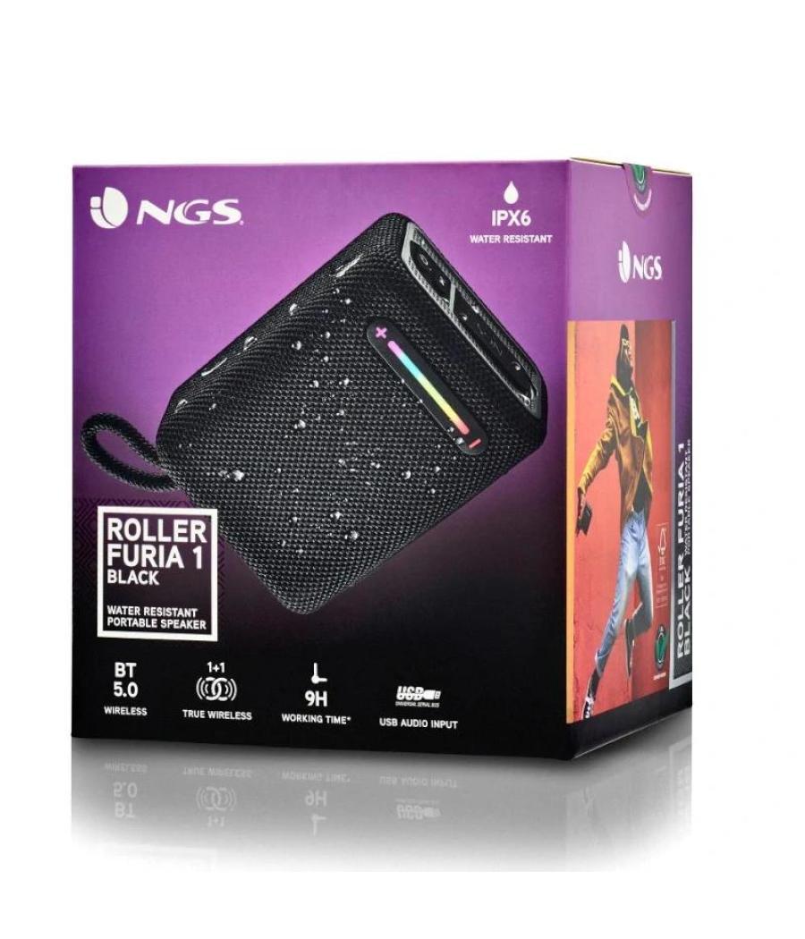 Ngs altavoz rollerfuria1 bt rgb ipx6 negro 15w