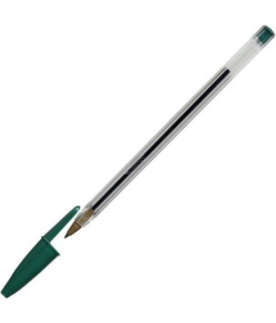 Boligrafo cristal cuerpo transparente trazo 0,4 mm. color verde bic 8373629