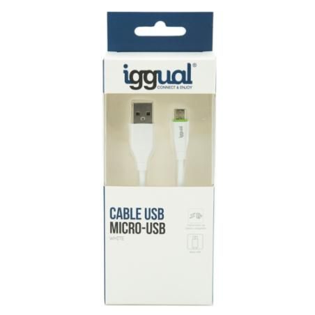 iggual cable USB-A/micro-USB 100 cm blanco - Imagen 1