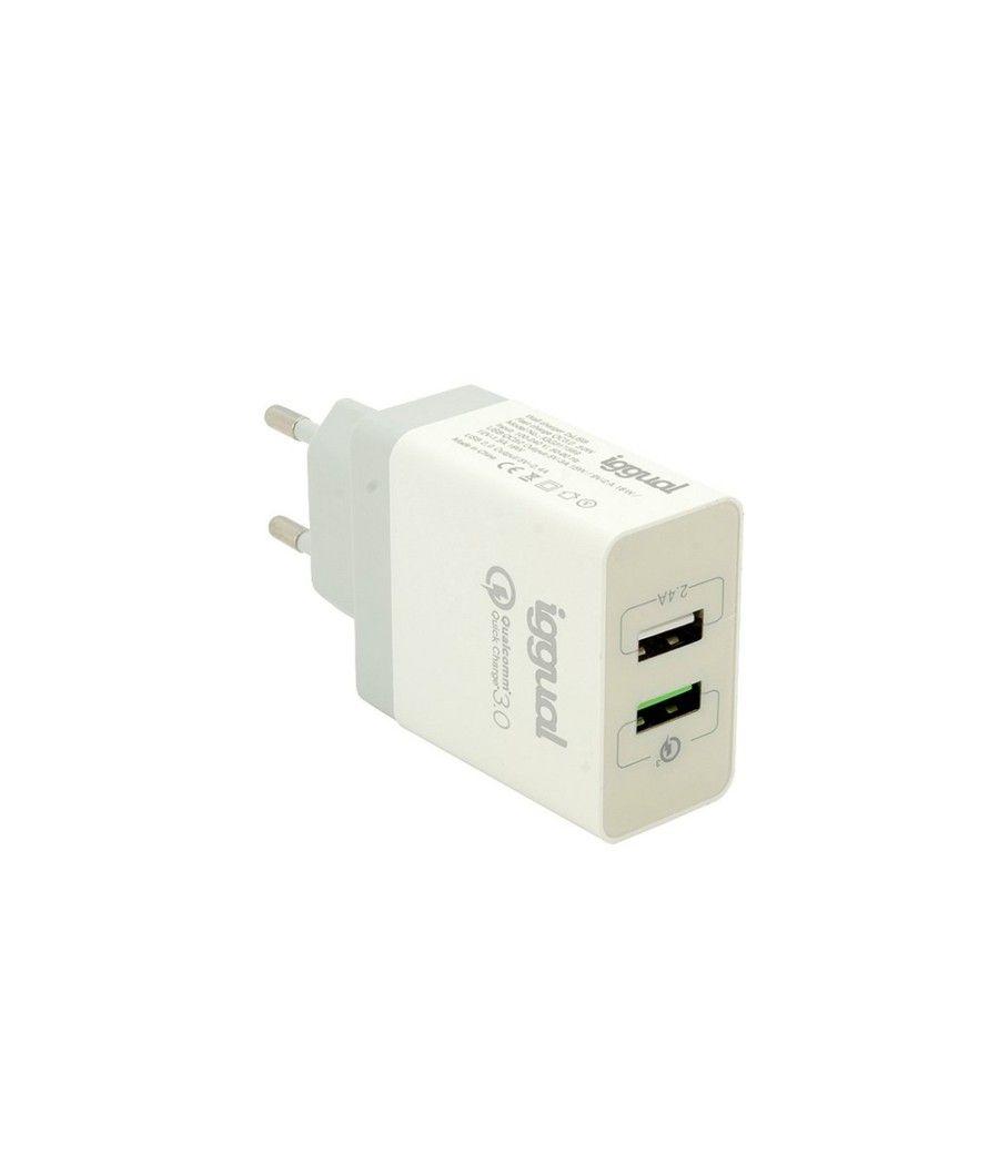 iggual Cargador 2xUSB carga rápida QC3.0 30W - Imagen 1