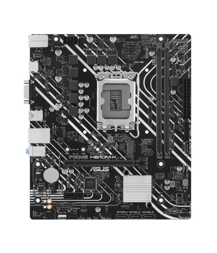 Placa base asus intel prime h610m - k socket 1700 ddr5 x2 max 96gb 4800mhz d - sub hdmi matx