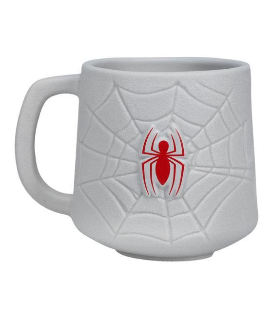 Taza 3d paladone marvel telaraña y logo spider - man 350 ml