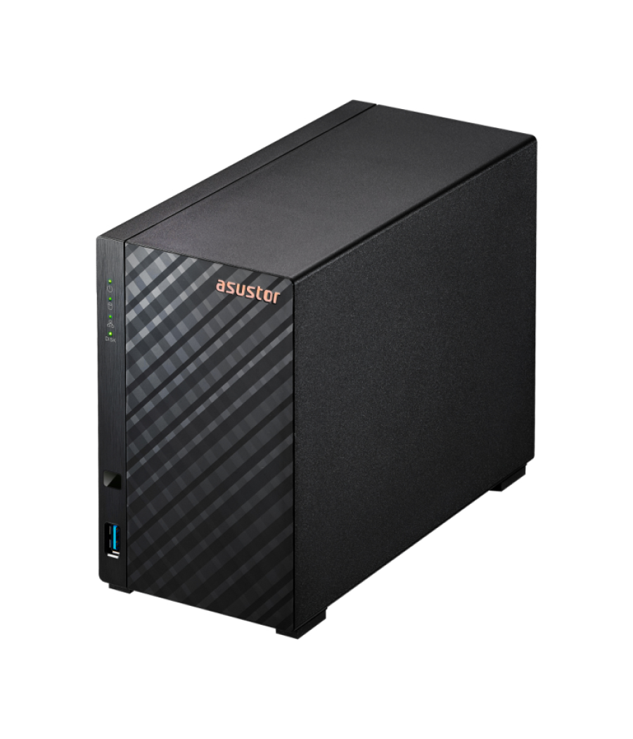 Servidor nas asustor tower 2 bay quad - core 1.7ghz 1gb 2.5gbe x1 usb3.2