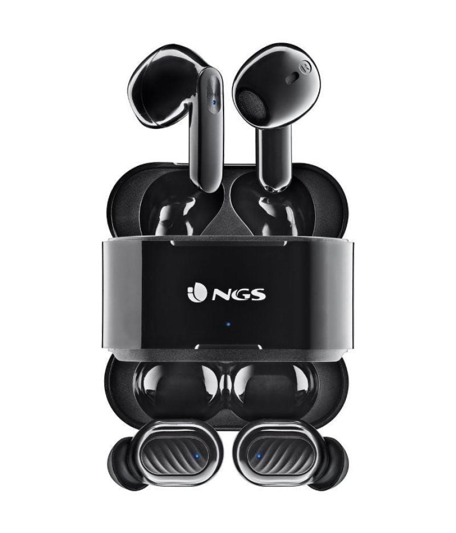 Auriculares bluetooth ngs ártica duo con estuche de carga/ autonomía 5h/ negros