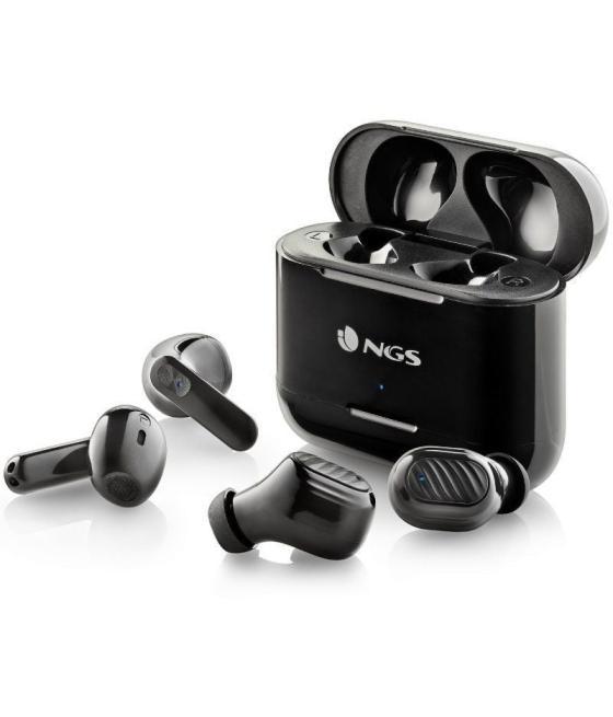 Auriculares bluetooth ngs ártica duo con estuche de carga/ autonomía 5h/ negros