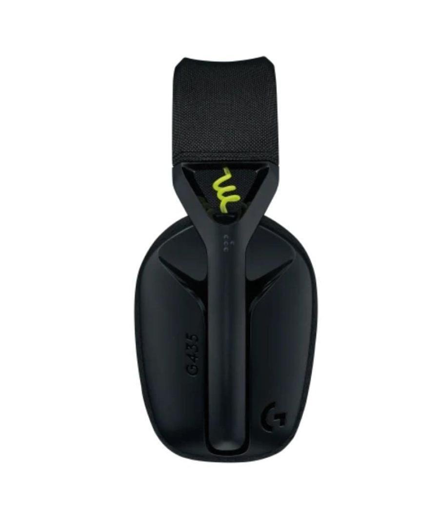 Auriculares gaming inalámbrico con micrófono logitech g435/ bluetooth/ negro y amarillo fluorescente