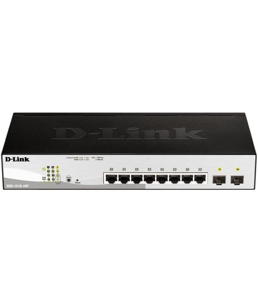 Switch d-link dgs-1210-10p 10 puertos/ rj-45 gigabit 10/100/1000 poe/ sfp