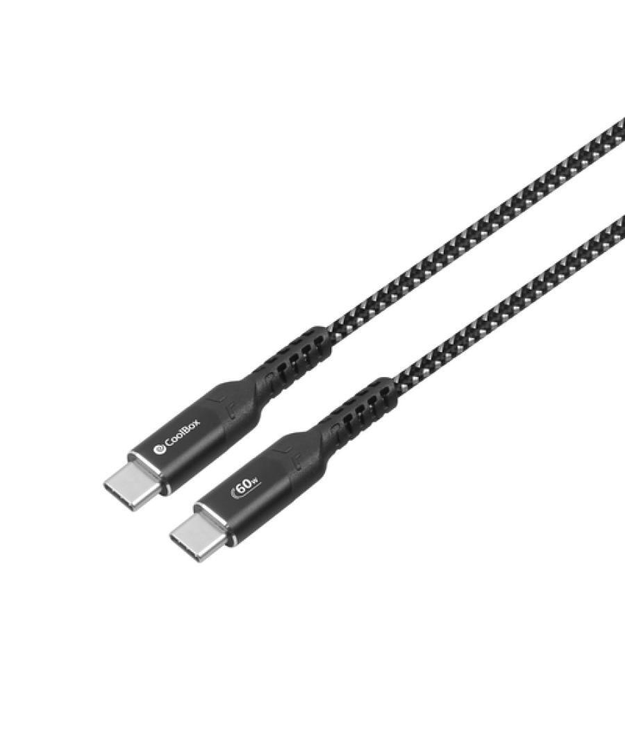 CoolBox COO-CAB-UC-60W cable USB 1,2 m USB C Negro, Plata