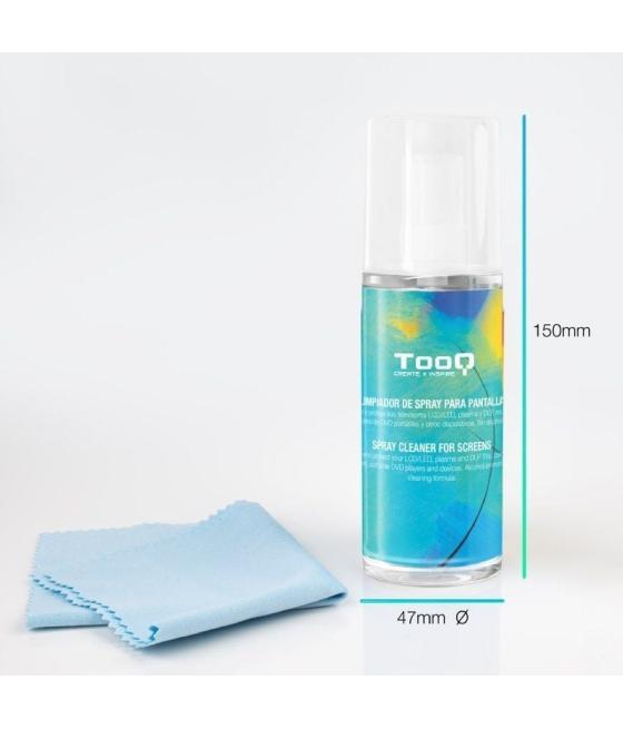 Kit limpiador de pantallas tooq tqsc0016/ spray 150ml + paño microfibra