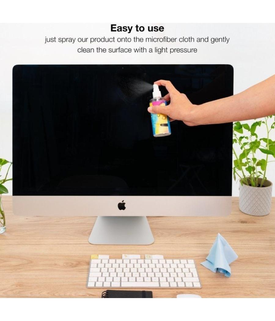 Kit limpiador de pantallas tooq tqsc0016/ spray 150ml + paño microfibra