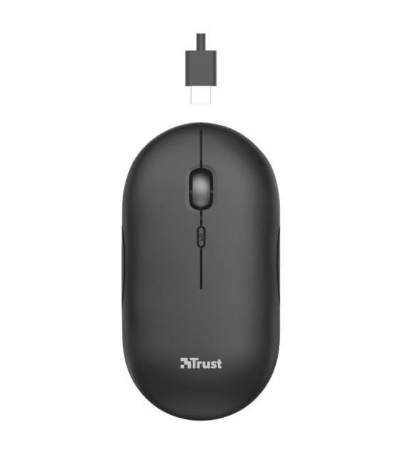 Ratón inalámbrico por bluetooth trust puck/ batería recargable/ hasta 1600 dpi