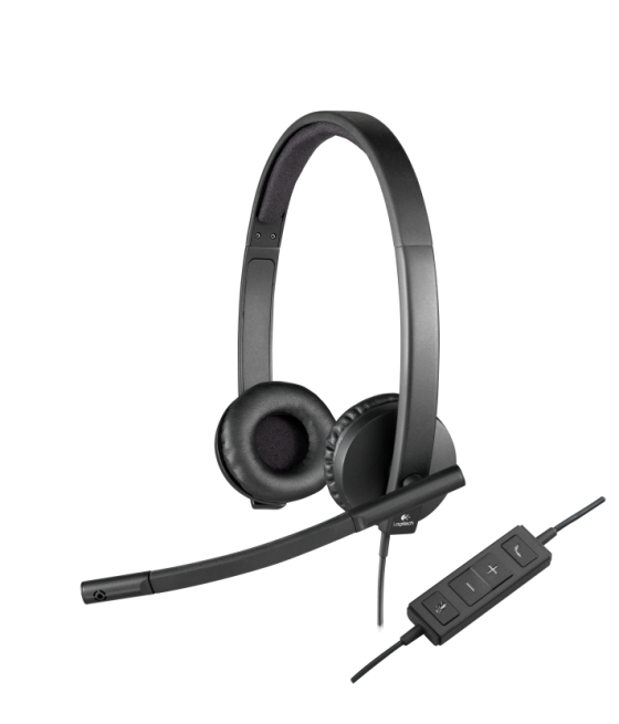 Auriculares logitech h570e negro microfono alambrico