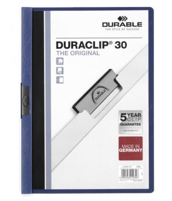 Dossier con clip 30 h a4 azul oscuro durable 2200-07