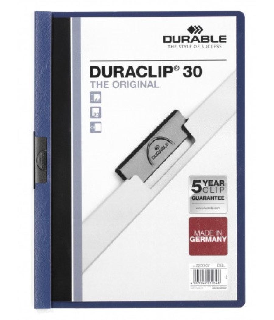 Dossier con clip 30 h a4 azul oscuro durable 2200-07