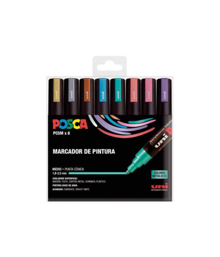 Estuche 8 uds. pc-5m metal posca uniball 182634680