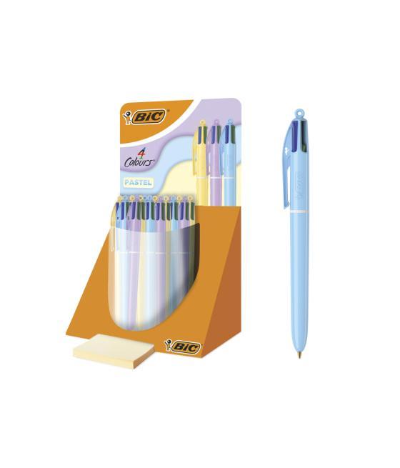 Bolígrafo bic cuatro colores pastel punta de 1 mm expositor de 30 unidades colores surtidos