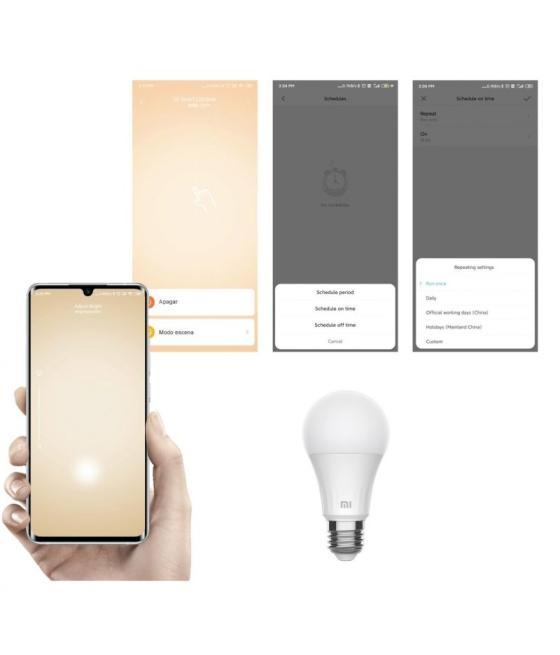 Bombilla led inteligente xiaomi mi led smart bulb warm/ casquillo e27/ 8w/ 810 lúmenes/ 2700k