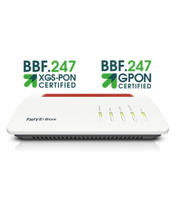 FRITZ!Box FRITZBox 5590 Fiber XGS-PON router inalámbrico Gigabit Ethernet Doble banda (2,4 GHz / 5 GHz) Blanco