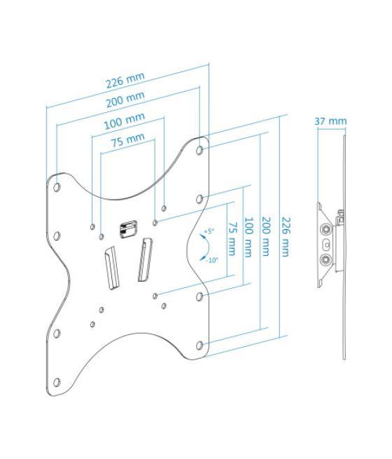 Tooq lp1342t-b soporte de pared para pantalla plana 106,7 cm (42") negro