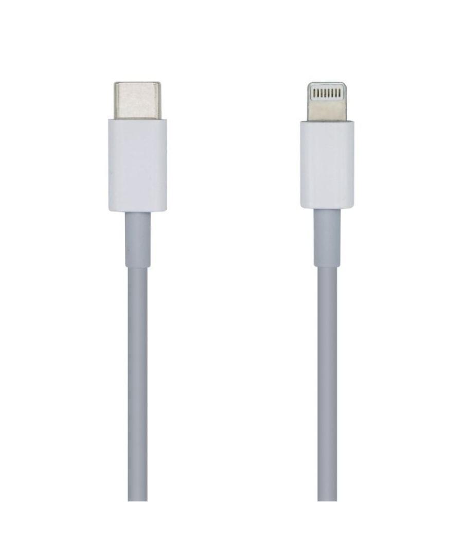 Cable lightning aisens a102-0441/ lightning macho - usb tipo-c macho/ 20cm/ blanco