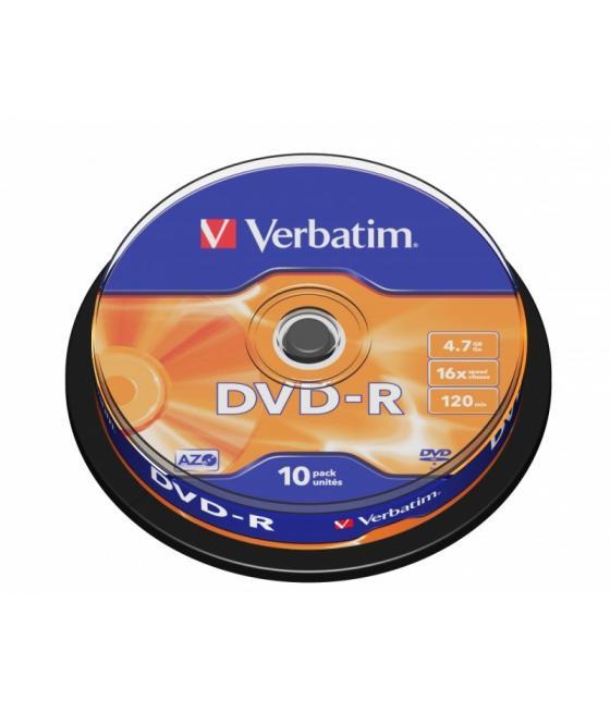 Verbatim dvd-r 4.7gb 16x tarrina 10uds