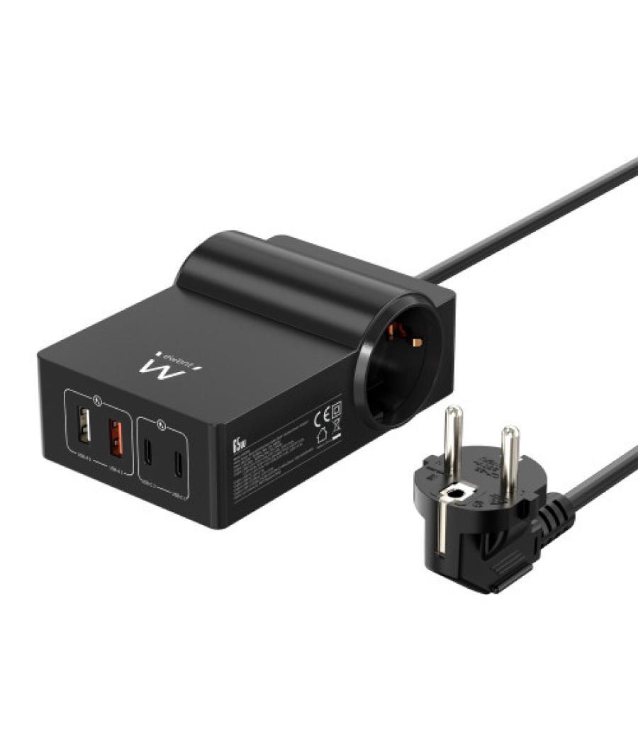 Ewent estación de carga usb gan fast de 65w – 2 usb a y 2 usb c