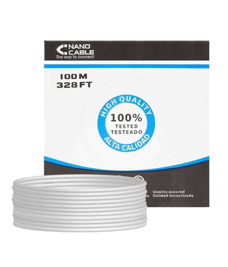 Bobina de cable rj45 utp nanocable 10.20.0302 cat.5e/ 100m/ gris