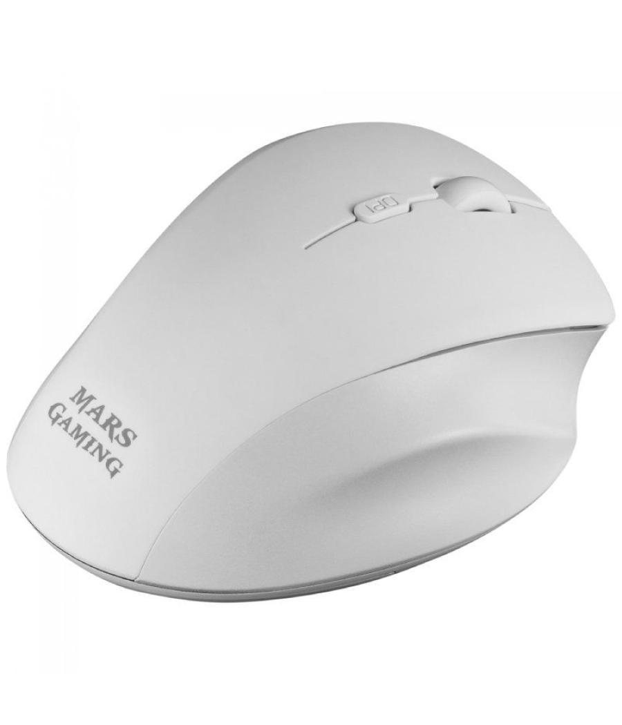 Ratón gaming inalámbrico mars gaming mmwergo/ hasta 3200 dpi/ blanco