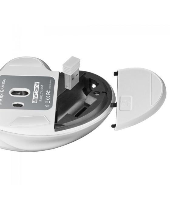 Ratón gaming inalámbrico mars gaming mmwergo/ hasta 3200 dpi/ blanco