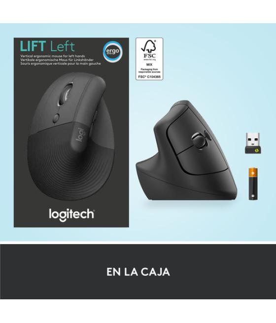 Logitech Lift ratón Izquierda RF inalámbrica + Bluetooth 4000 DPI