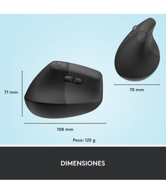 Logitech Lift ratón Izquierda RF inalámbrica + Bluetooth 4000 DPI