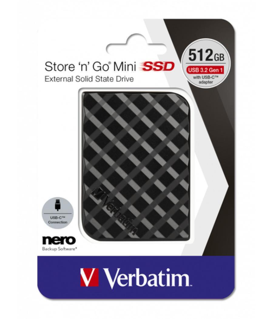 Verbatim SSD Store 'n' Go Mini USB 3.2 GEN 1 de 512 GB negro