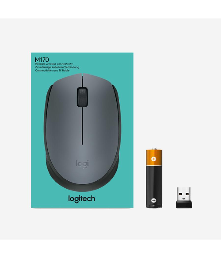 Logitech - raton m170 - inalambrico - usb - 1000 dpis - color gris