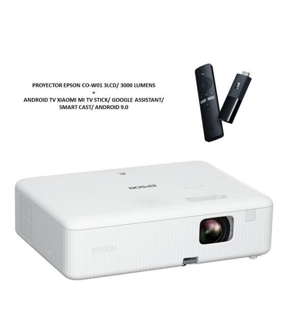 Proyector epson co - w01 3lcd 3000 lumens + android tv xiaomi mi tv stick