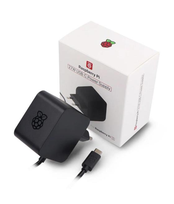 Fuente de alimentacion cargador raspberry pi 5 usb c 27 w color negro