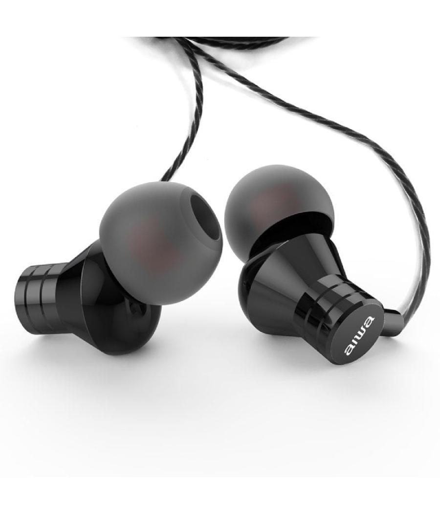 Auriculares intrauditivos aiwa estm-50bk/ con micrófono/ jack 3.5/ negro