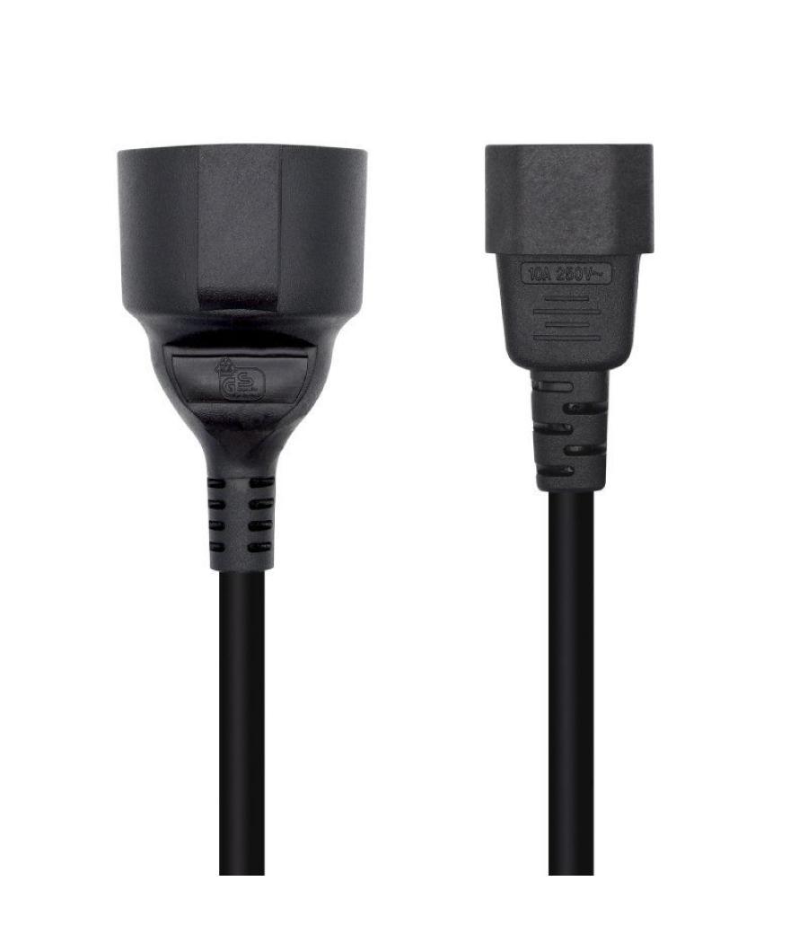 Adaptador alimentación aisens a132-0467/ c14 macho - cee7 hembra/ 25cm/ negro