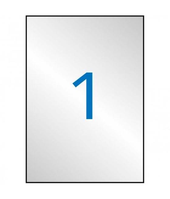 Apli etiquetas adhesivas metalizadas 210x297mm láser c/rectos 1 x 20h plata